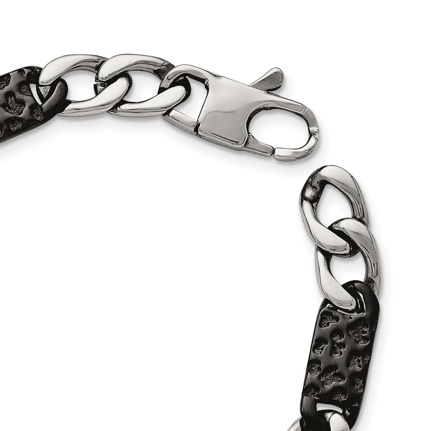 Stainless Steel Polished Black IP-plated Link 24in Necklace
