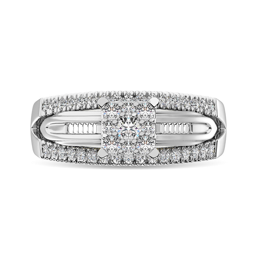 10K White Gold 1 Ct.Tw. Diamond Engagement Invisible Ring