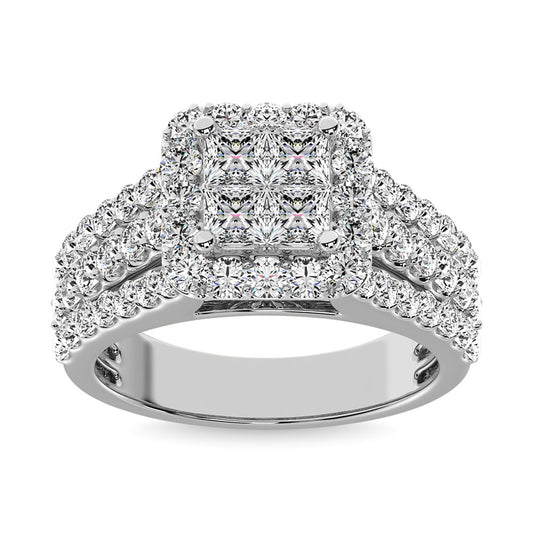 14K White Gold 3 Ct.Tw.Diamond Engagement Ring