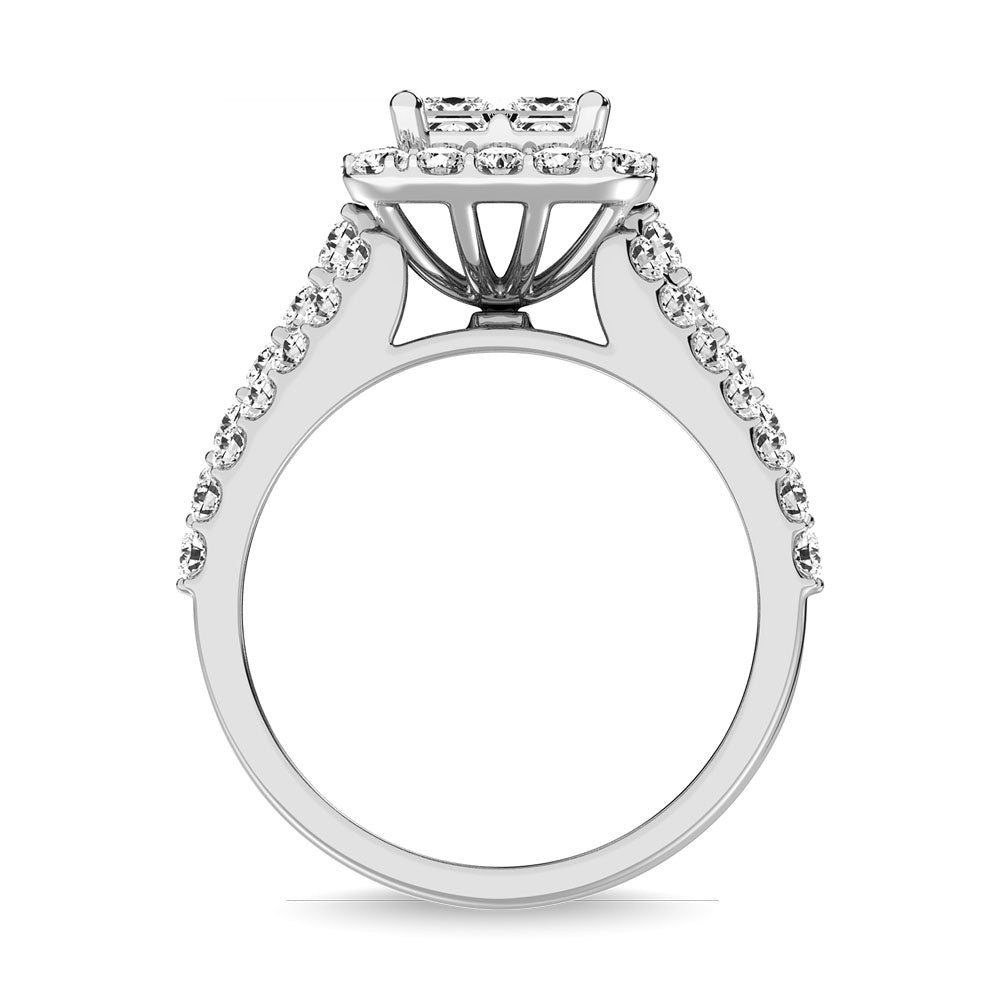 14K White Gold 3 Ct.Tw.Diamond Engagement Ring