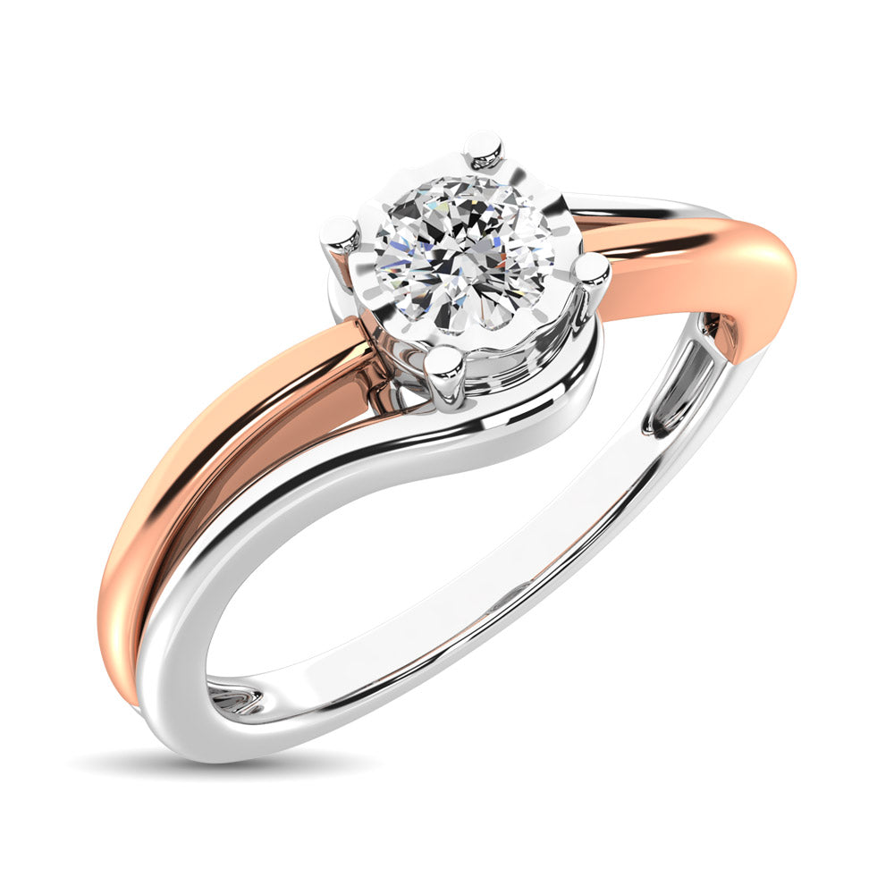 10K Two Tone Gold 1/8 Ct.Tw. Diamond Promise Ring