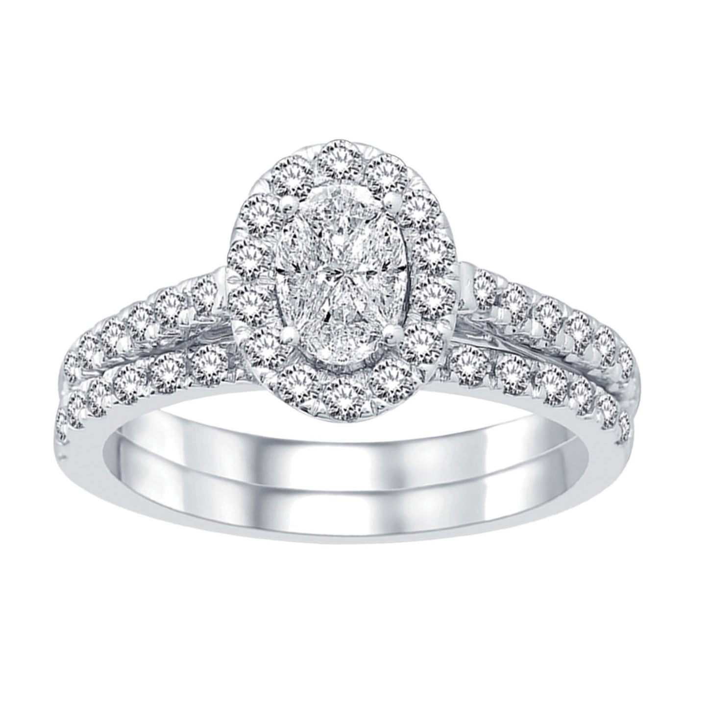 Lovecuts 14K White Gold 1 1/2 Ct.Tw. Diamond Bridal Ring