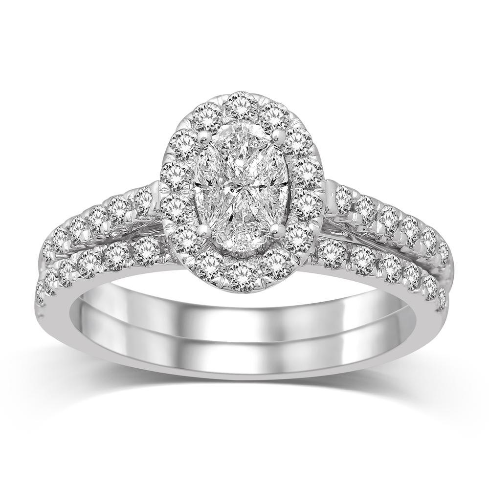 Lovecuts 14K White Gold 3/4  Ct.Tw.Diamond Bridal Ring
