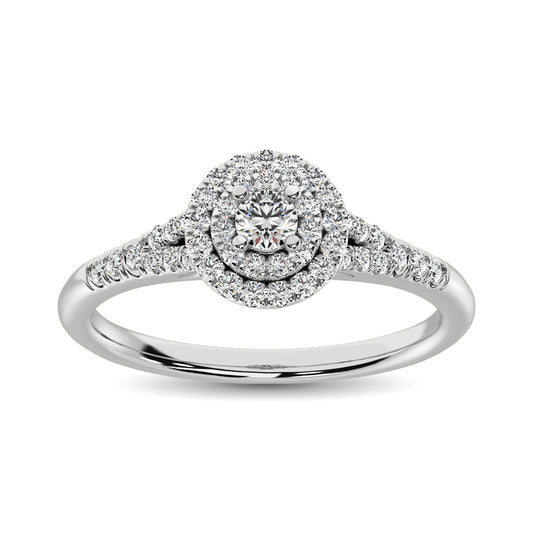 Diamond 1/3.Ct.Tw. Double Halo Engagement Ring in 10K White Gold