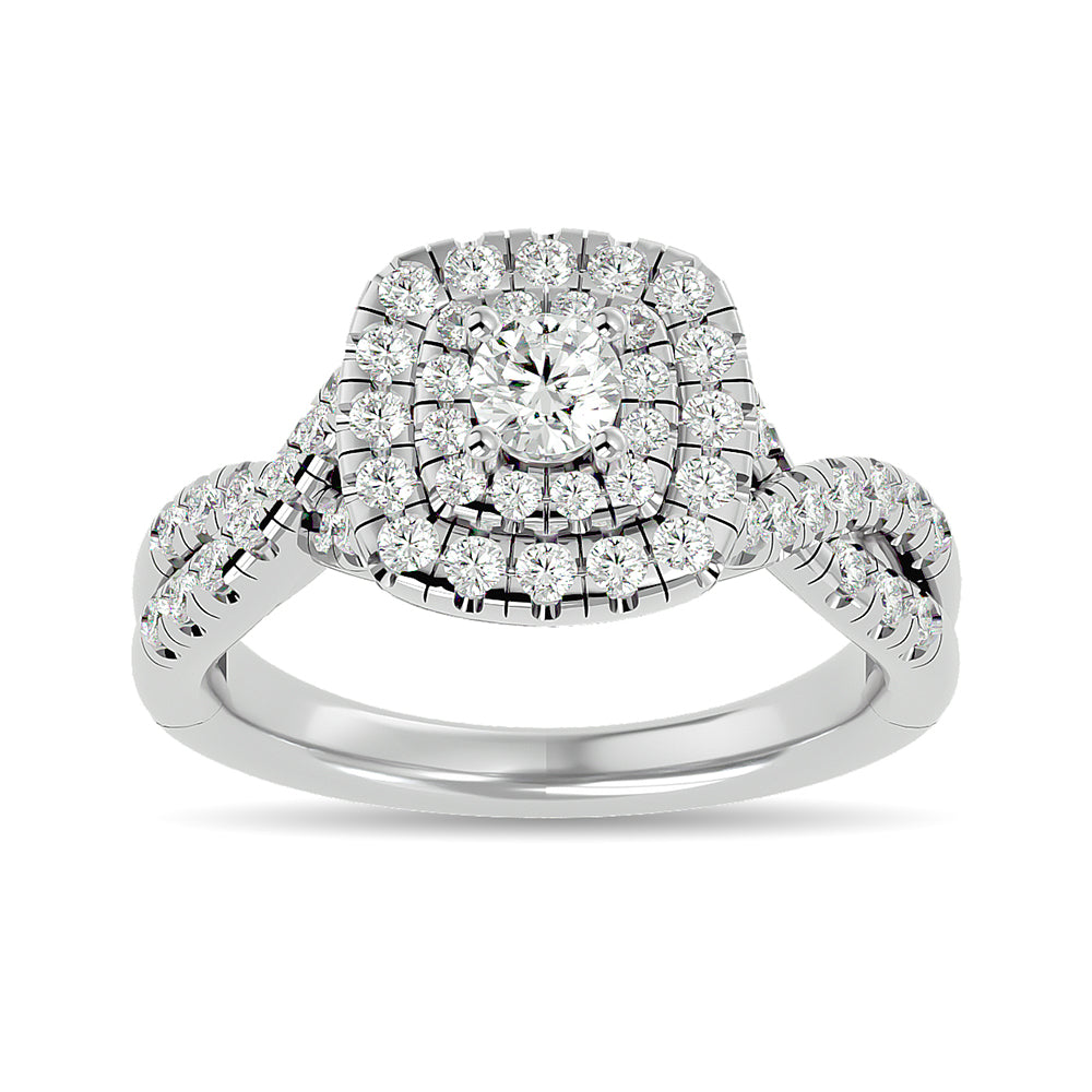 Diamond 1 ct tw Round-cut Engagement Ring in 14K White Gold