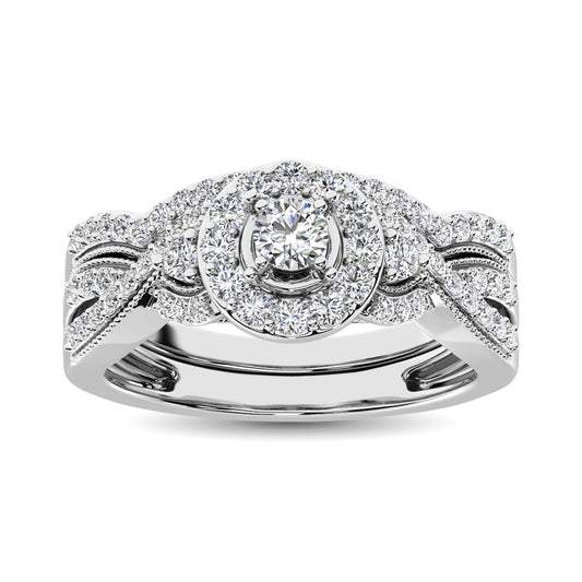 10K White Gold 3/4 Ctw Diamond Bridal Ring
