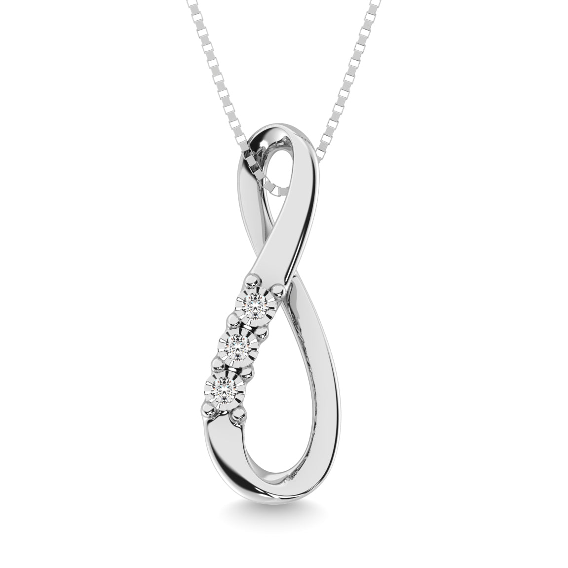 Sterling Silver Diamond Accent Infinity Pendant