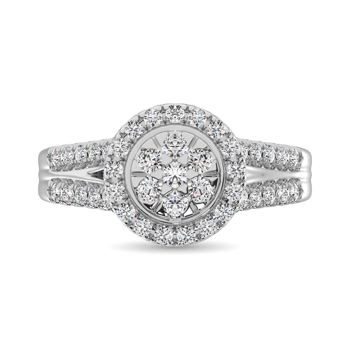 Diamond 1 Ct.Tw. Round Shape Engagement Ring in 10K White Gold
