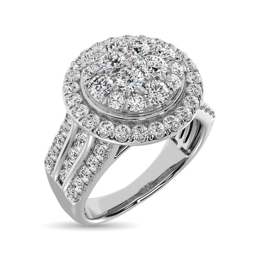 Diamond 1 1/2 Ct.Tw. Round Shape Engagement Ring in 10K White Gold