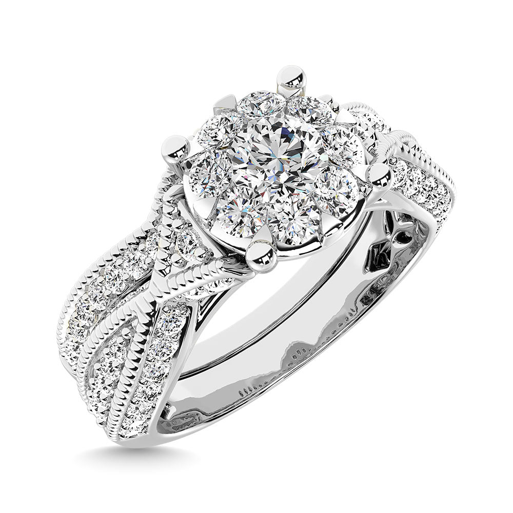 Diamond 1 Ct.Tw. Bridal Ring in  14K White Gold