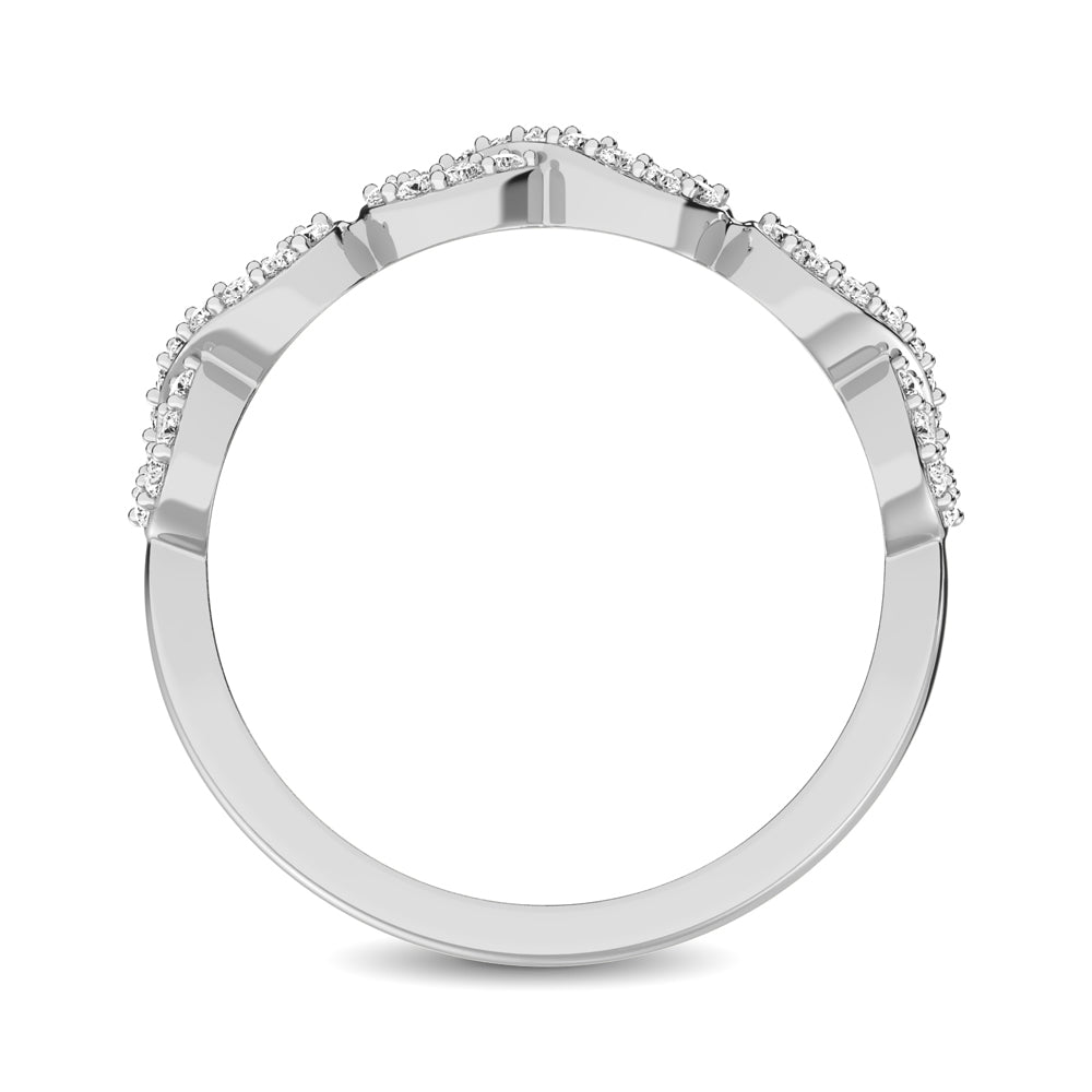 14K White Gold 1/4 Ct.Tw. Diamond Open Frame Stackable Band