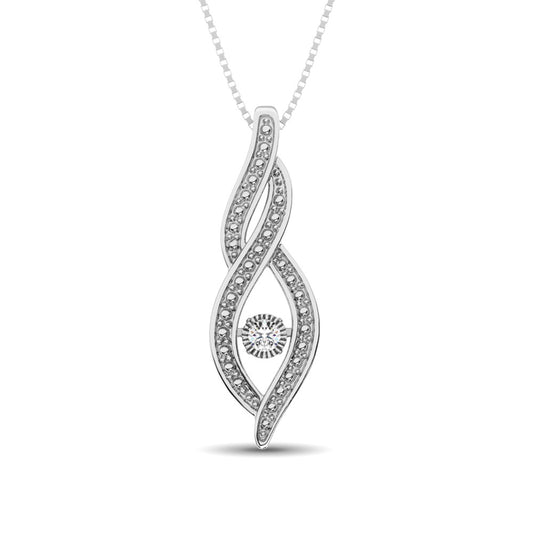 Sterling Silver Moving Diamond Accent Fashion Pendant