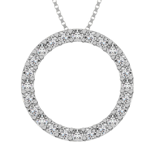 Circle Frame Diamond 1/2 Ct.Tw. Pendant