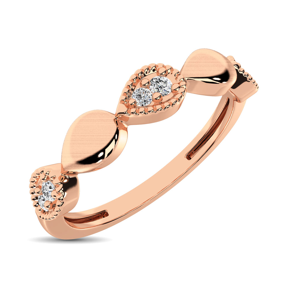 14K Rose Gold 1/20 Ct.Tw. Diamond Pear Shape Stackable Band