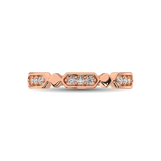 14K Rose Gold 1/6 Ct.Tw. Diamond Stackable Band