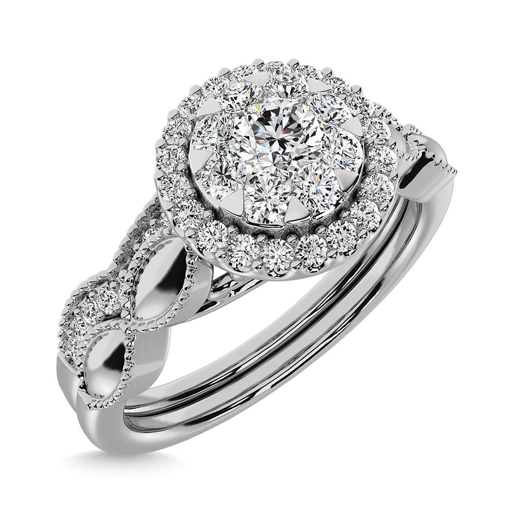 Diamond 1/2 Ct.Tw. Bridal Ring in 14K White Gold