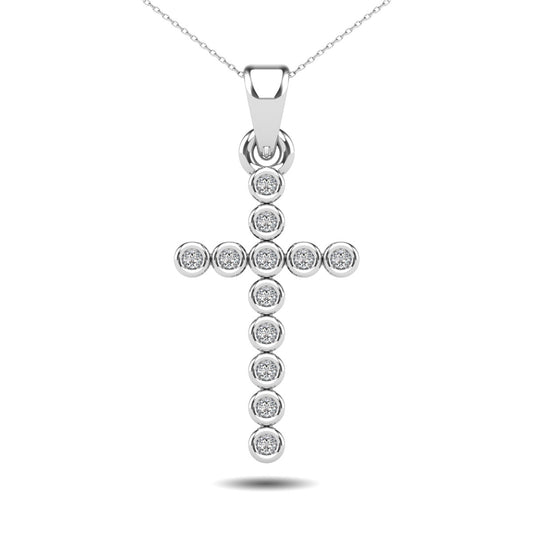 Bezel Set Diamond 1/20 Ct.Tw Cross Pendant