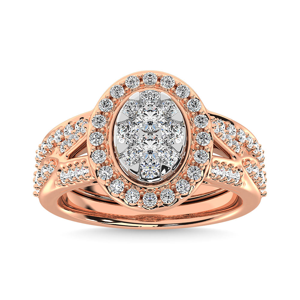 Diamond 1 1/5 Ct.Tw. Bridal Ring in 14K Rose Gold