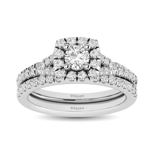 14KT White Gold 1Ct.Tw. Diamond keyani Bridal Ring