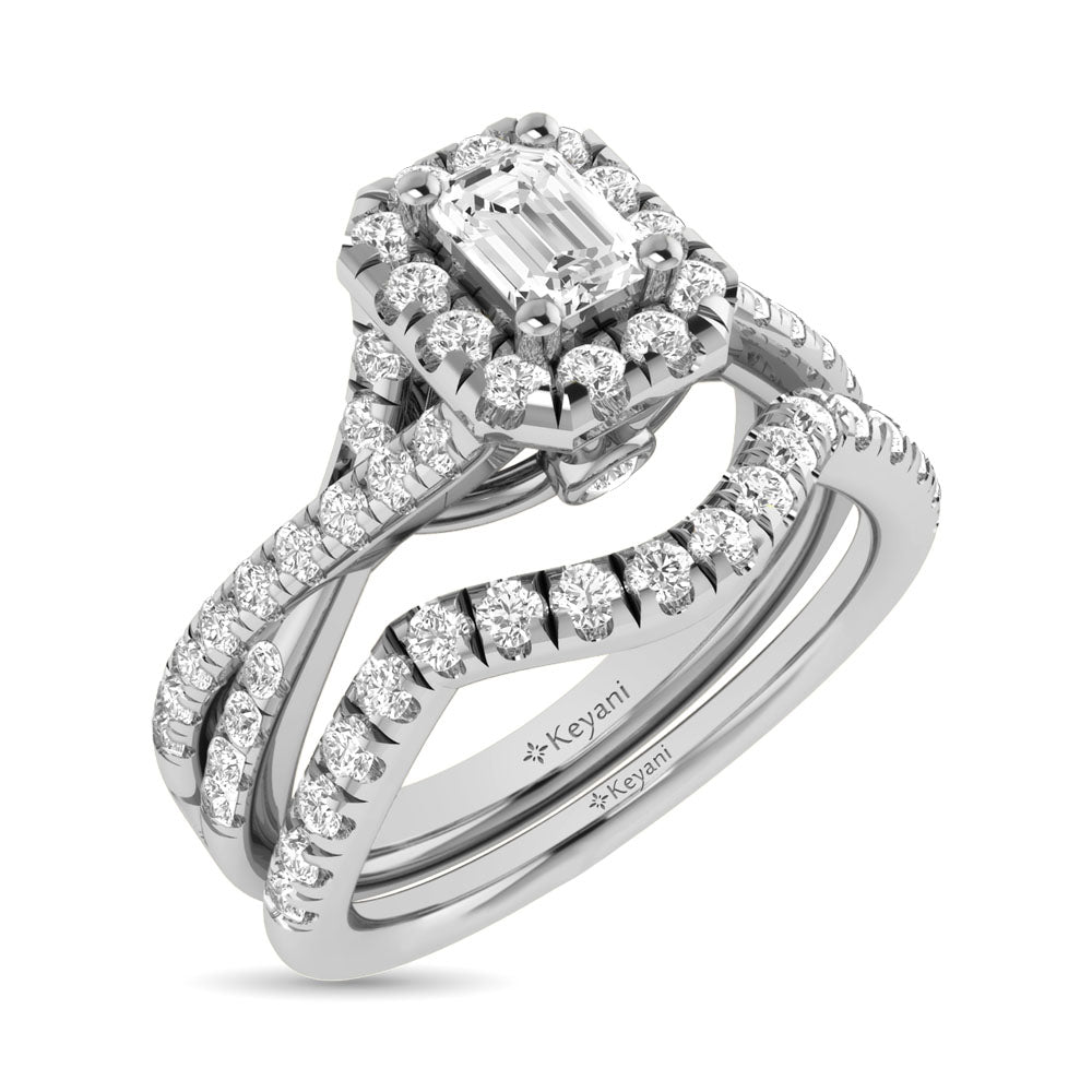 14KT White Gold 1Ct.Tw. Diamond keyani Bridal Ring