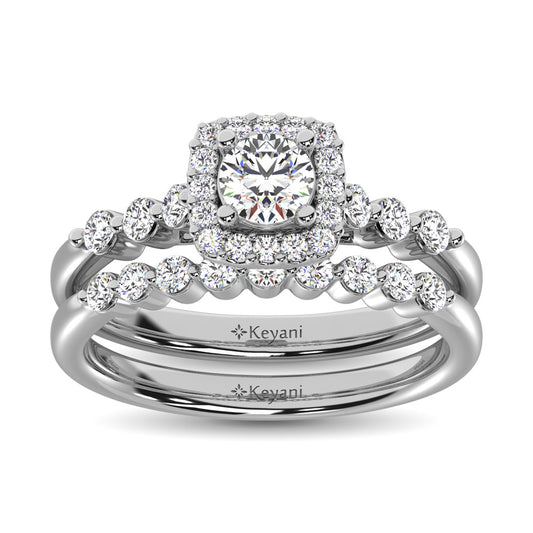 Diamond 1 Ct.Tw. Bridal Ring in 14K White Gold