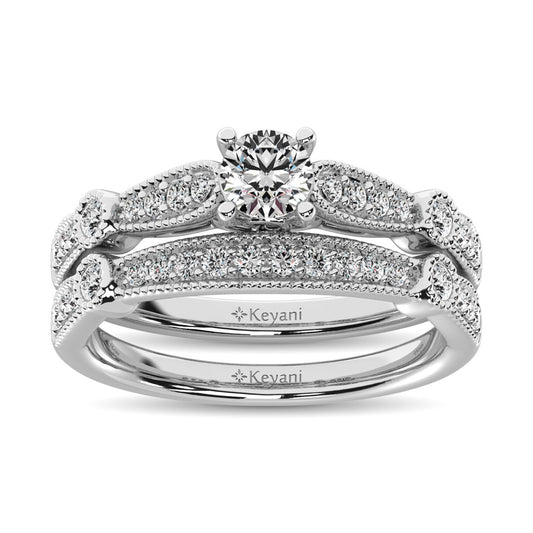 Diamond 1 Ct.Tw. Bridal Ring in 14K White Gold