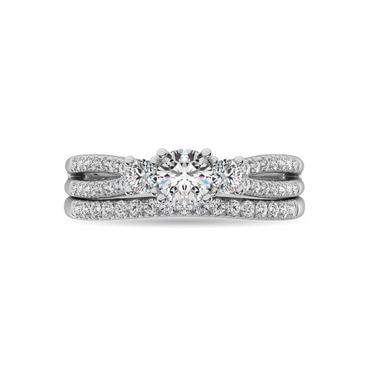 Diamond 1 Ct.Tw. Bridal Ring in 14K White Gold