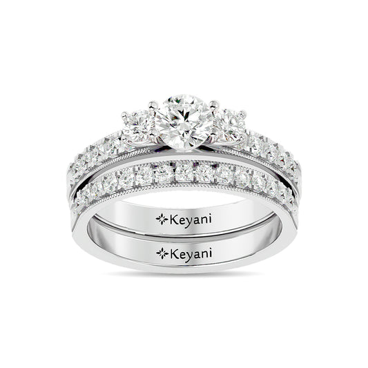 Diamond 1 Ct.Tw. Bridal Ring in 14K White Gold