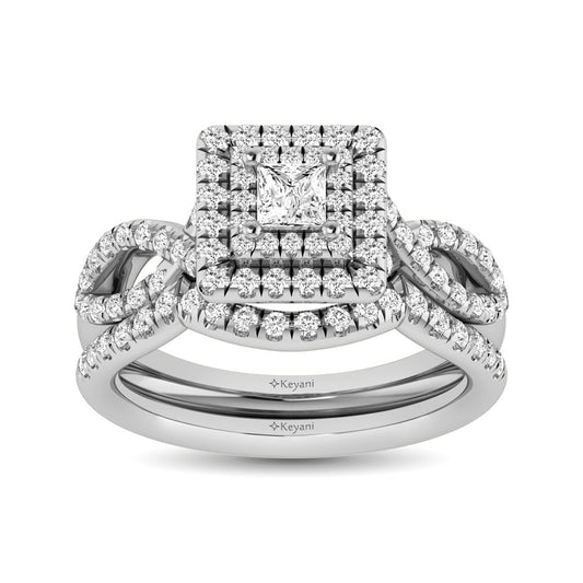Diamond 3/4 Ct.Tw. Bridal Ring in 14K White Gold
