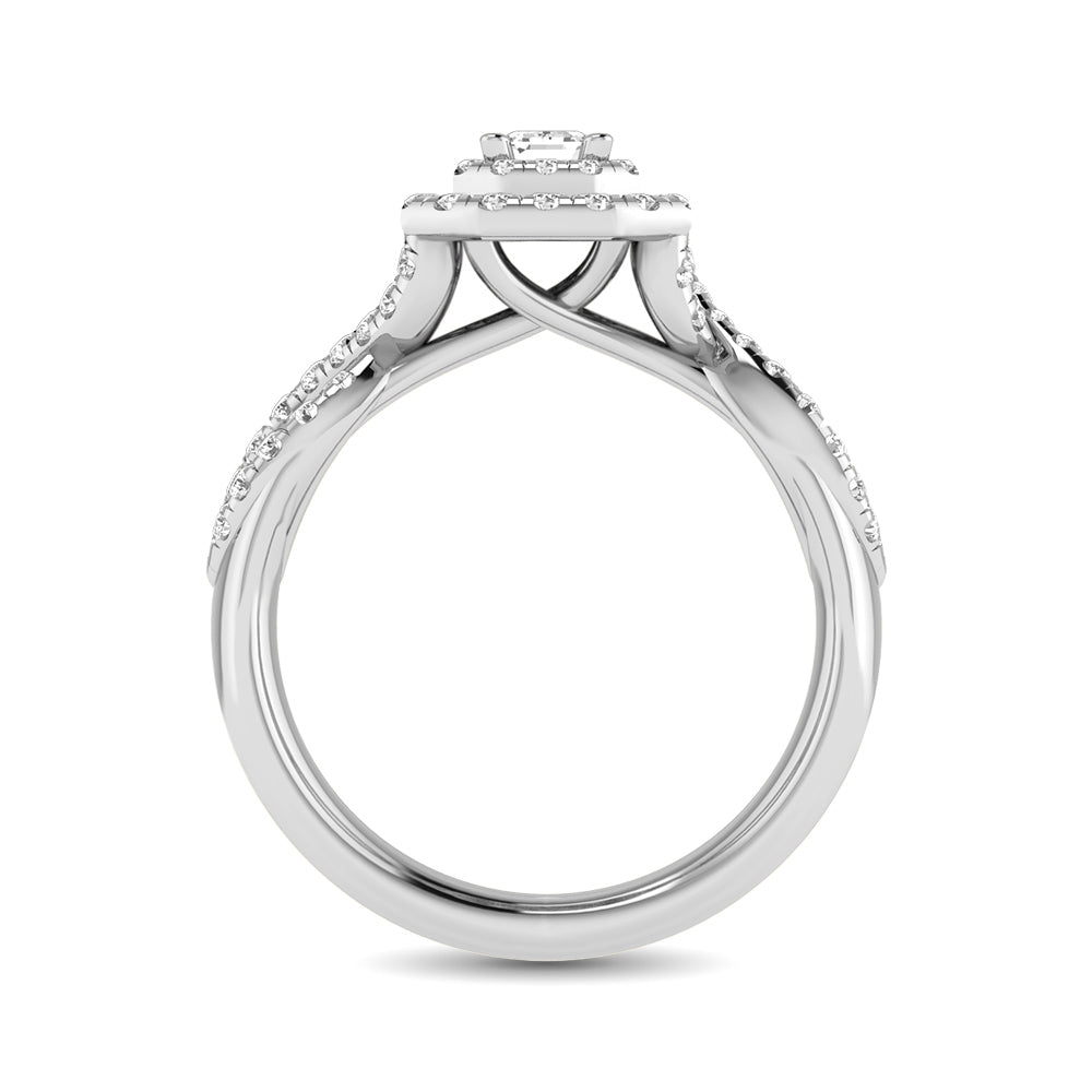 14K White Gold 1 Ct.Tw. Diamond Bridal Rings