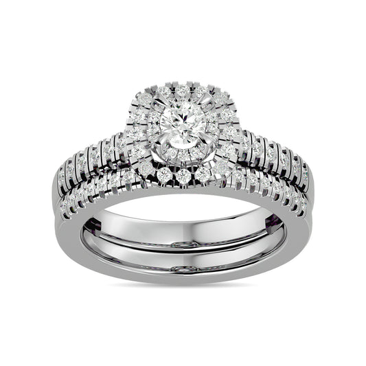 Diamond 3/4 Ct.Tw. Round Bridal Ring in 14K White Gold