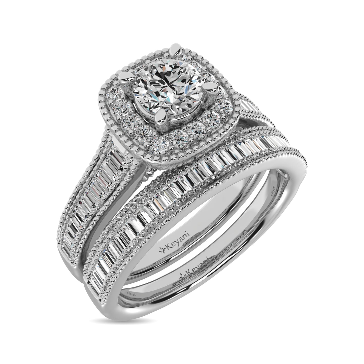 Diamond 7/8 Ct.Tw. Bridal Ring in 14K White Gold