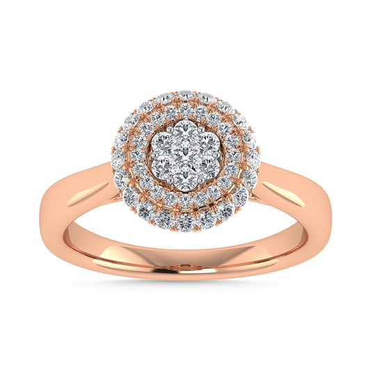 Diamond 1/2 Ct.Tw. Cluster Fashion Ring in 14K Two Tone