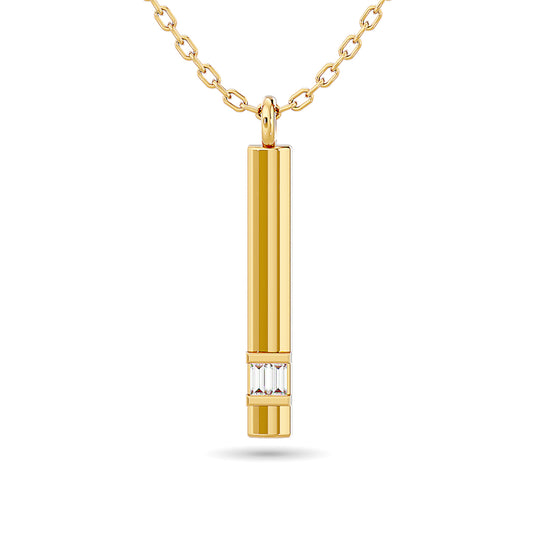 Diamond Bar Pendant 1/50 ct tw in 10K Yellow Gold