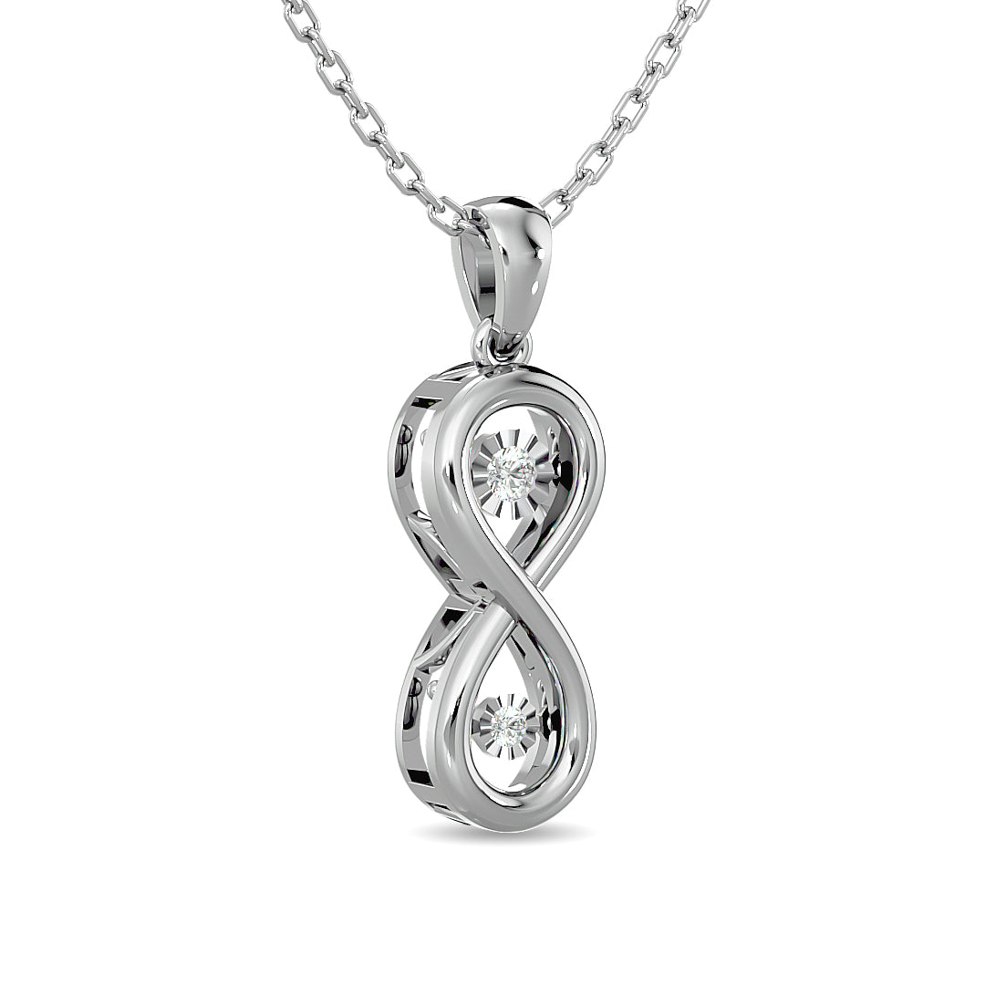 Diamond 1/20 ct tw Infinity Pendant in Sterling Silver