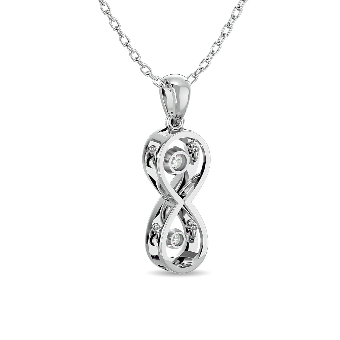 Diamond 1/20 ct tw Infinity Pendant in Sterling Silver