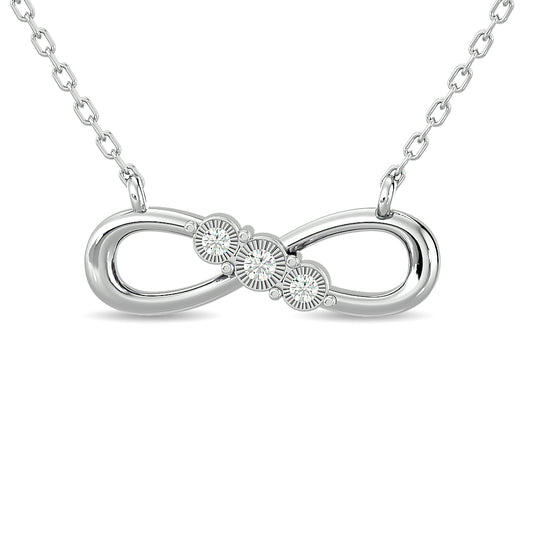Diamond 1/20 ct tw Infinity Pendant in Sterling Silver