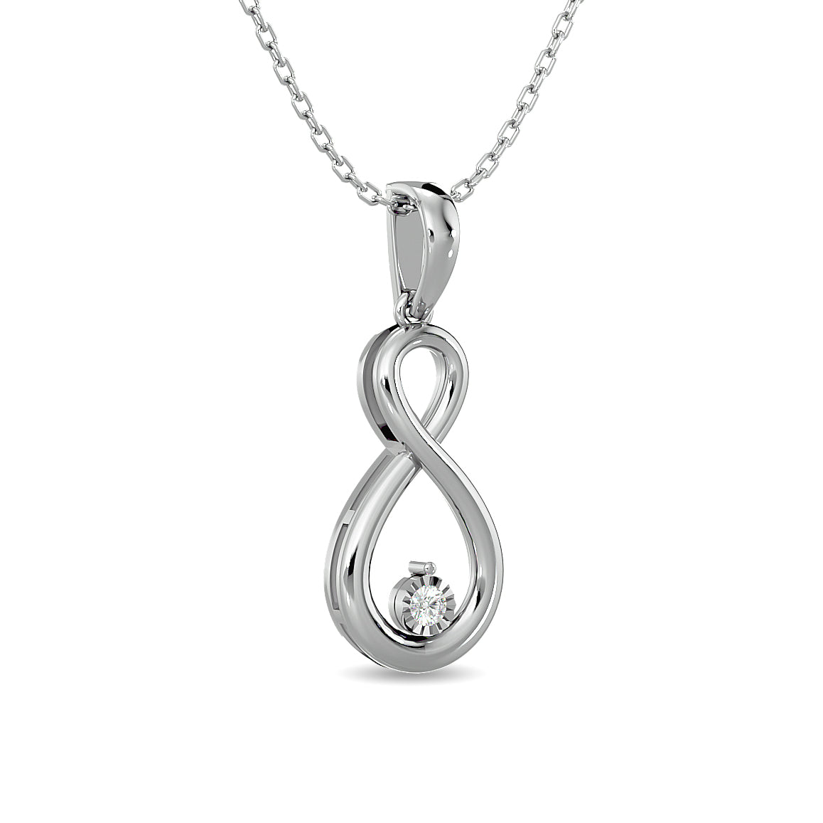 Diamond 1/20 ct tw Infinity Earrings in Sterling Silver