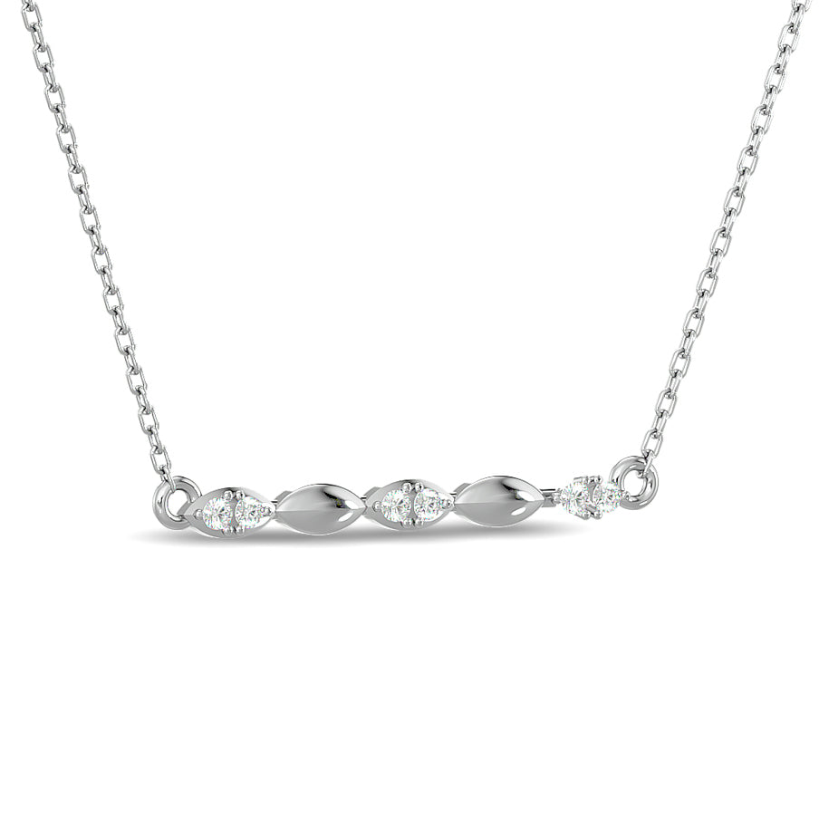 Diamond Round Cut Fashion Necklace 1/10 ct tw in 10K White Gold