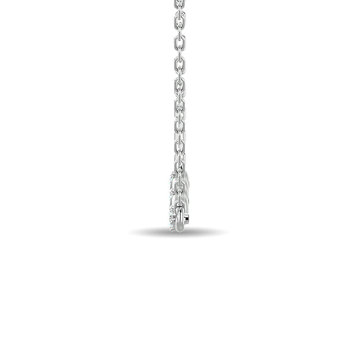 Diamond Round Cut Fashion Necklace 1/10 ct tw in 10K White Gold