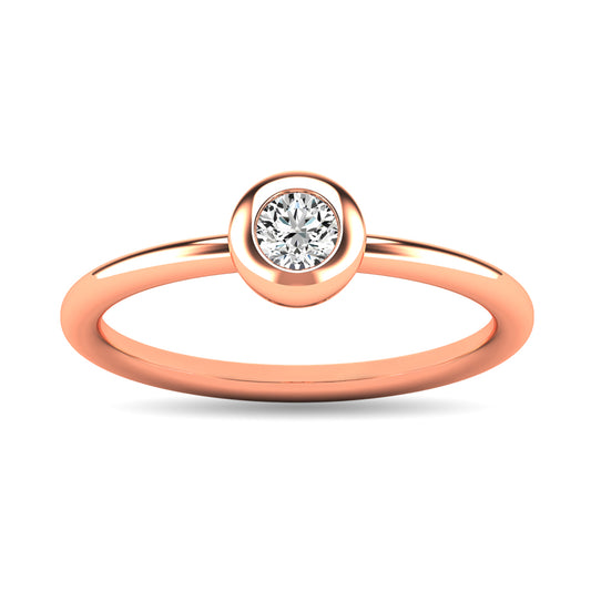 Diamond 1/10 ct tw Bezel Set Ring in 10K Rose Gold