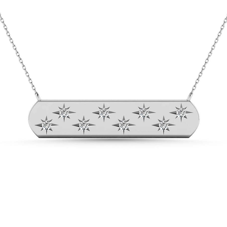 Diamond 1/8 Ct.Tw. Bar Necklace in 10K White Gold