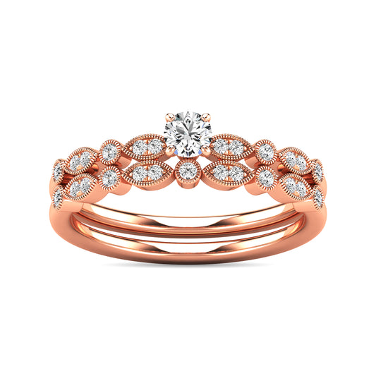 Diamond 1/3 ct tw Bridal Ring in 10K Rose Gold