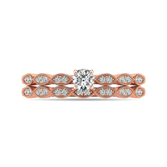 Diamond 1/3 ct tw Bridal Ring in 10K Rose Gold