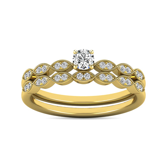 Diamond 1/3 ct tw Bridal Ring in 10K Yellow Gold