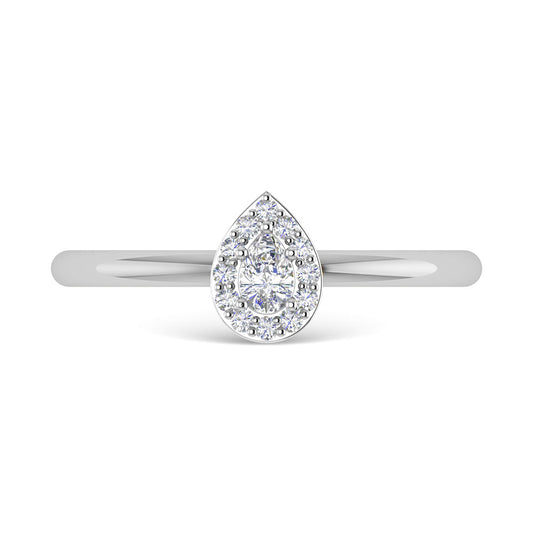 Diamond 1/6 Ct.Tw. Pear Cut Promise Ring in 14K White Gold