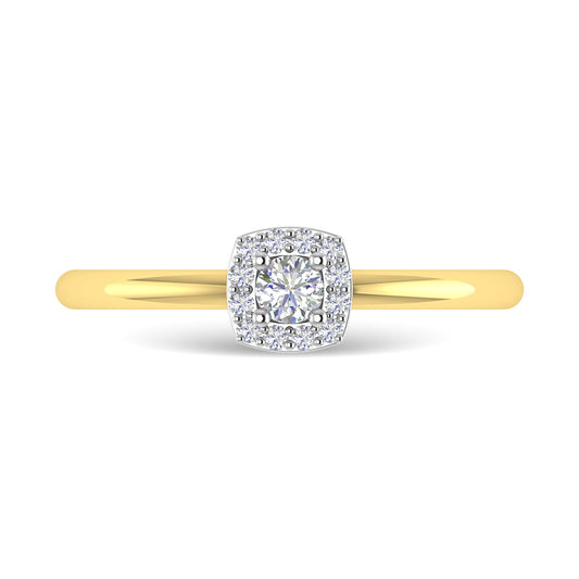 Diamond 1/6 Ct.Tw. Round Cut Promise Ring in 14K Two Tone Gold