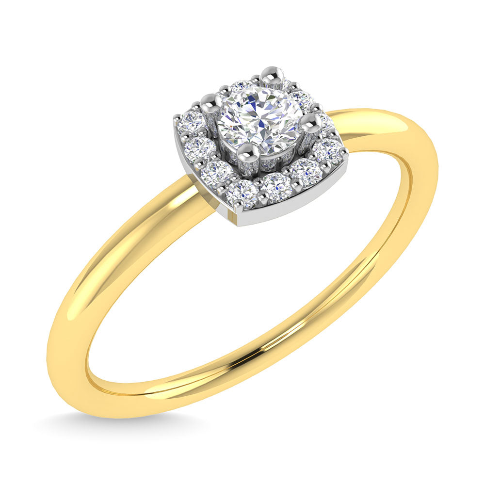 Diamond 1/6 Ct.Tw. Round Cut Promise Ring in 14K Two Tone Gold