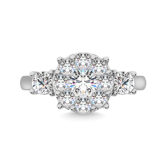 Diamond 1 ct tw Heart Three Stone Ring in 14K White Gold