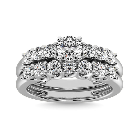 Diamond 1 1/2 ct tw Round Bridal Ring in 14K White Gold